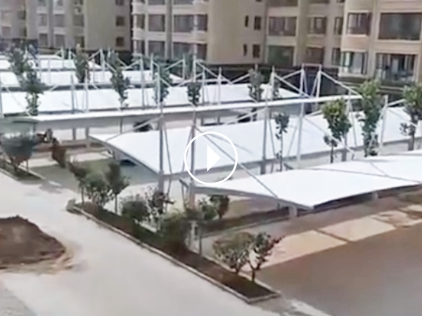 晨旭車棚膜結(jié)構(gòu)案例現(xiàn)場(chǎng)